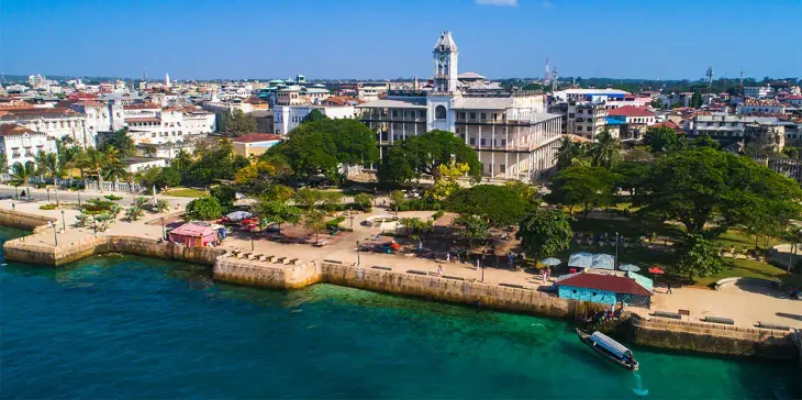 stone town city bird view